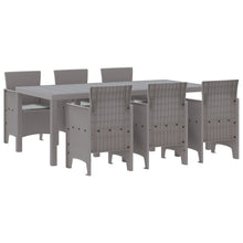 7-Persoons Tuin Eetset Met Kussens Lichtgrijs Poly Rattan
