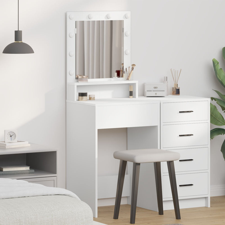 Kaptafel Met Led-Verlichting - - Wit 50 x 41 x 135 cm