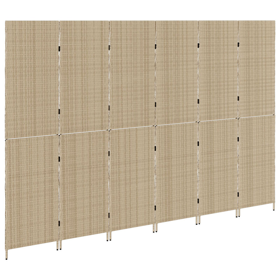 Scheidingswanden Hout Groot Opvouwbaar Kamer Scheiding 180 cm Beige 6 panelen