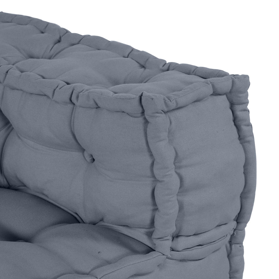 4-Zits Modulaire Pouf Bank Convertible Stoffering Grijs 70 x 70 x 54 cm Lounge + 3x middelste