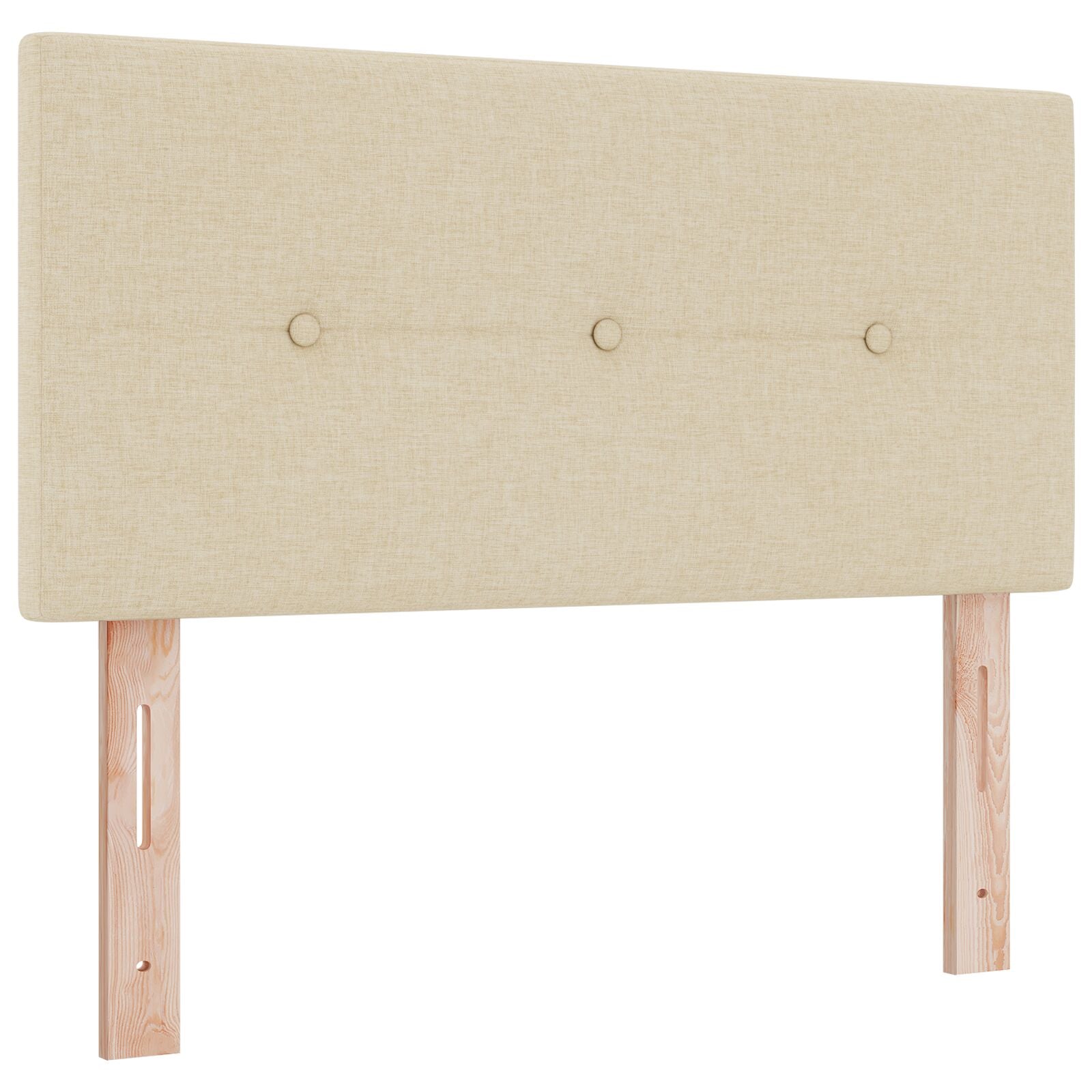 Boxspringbed Met Matras Stof Crème 100 x 200 cm Knopen-gestikt