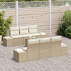 Tuinset polyrattan 7-delig beige