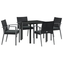 Set Van 3 Zwart Poly Rattan, Staal Standaardmaat Ergonomisch