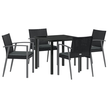 Set Van 3 Zwart Poly Rattan, Staal Standaardmaat Ergonomisch