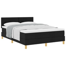 Boxspringbed Met Matras Stof Zwart 140 x 200 cm Knop tufted