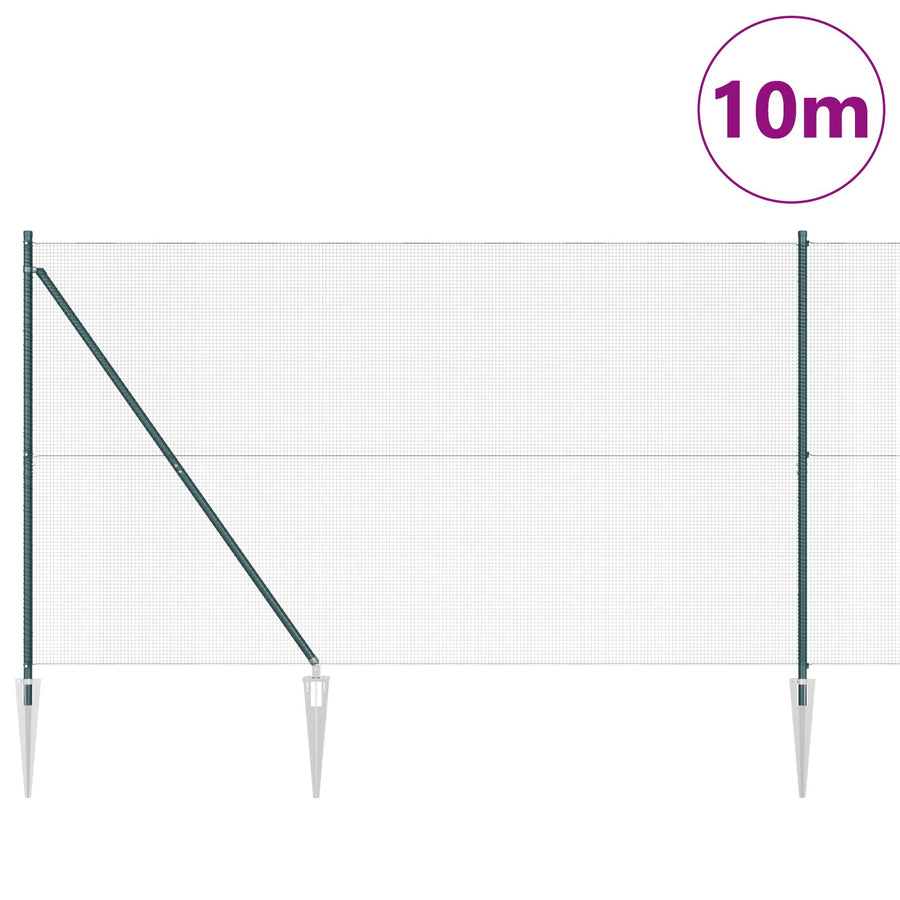 Gelaste Draadhek Met 7 Spijkerposten Groen 1,5X10 M Staal Gegalvaniseerd Staal