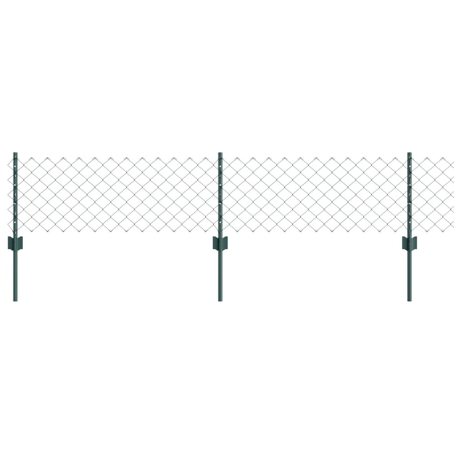 Kettinglinkomheining Met 10 U Posts Groen 0.4X10 M Staal