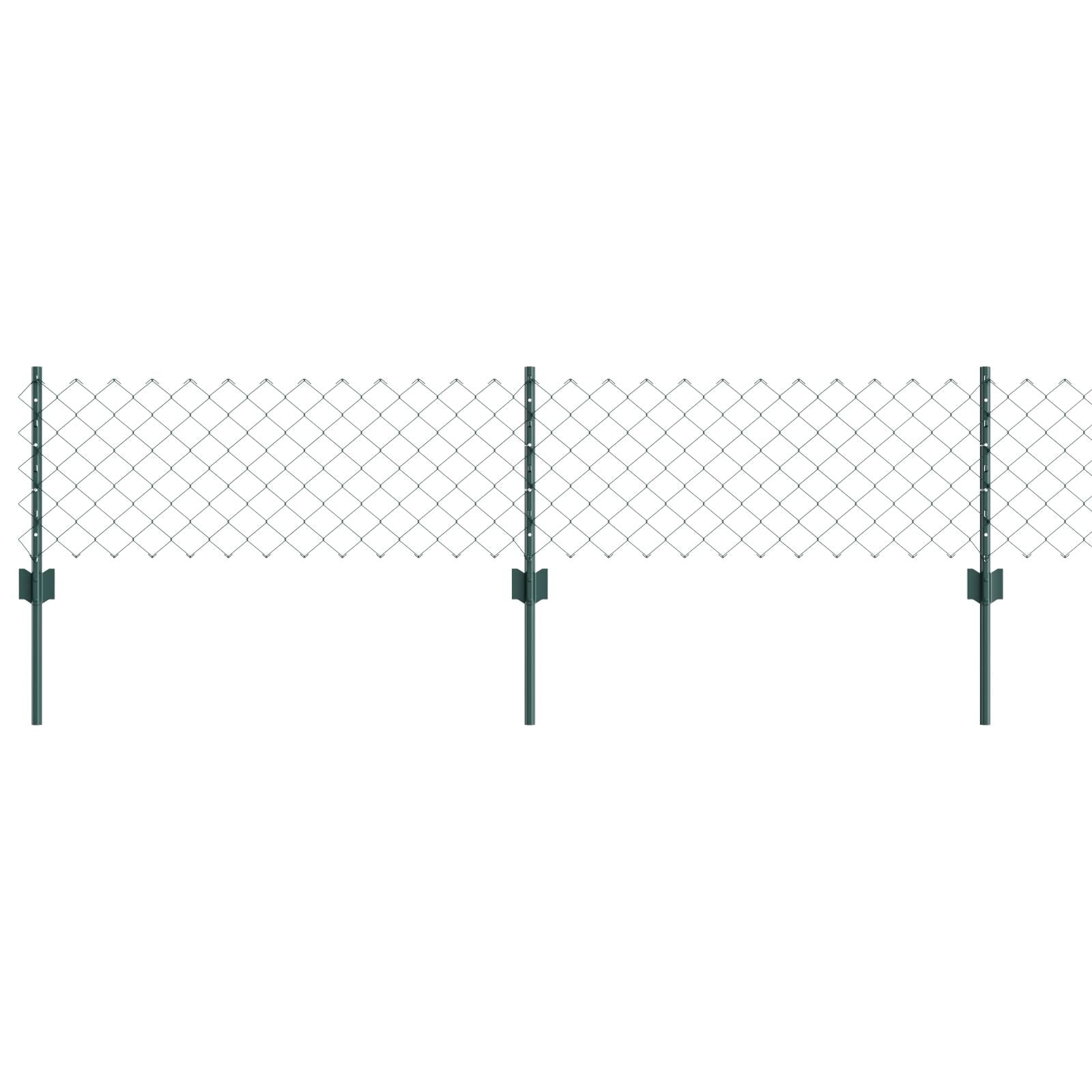 Kettinglinkomheining Met 10 U Posts Groen 0.4X10 M Staal