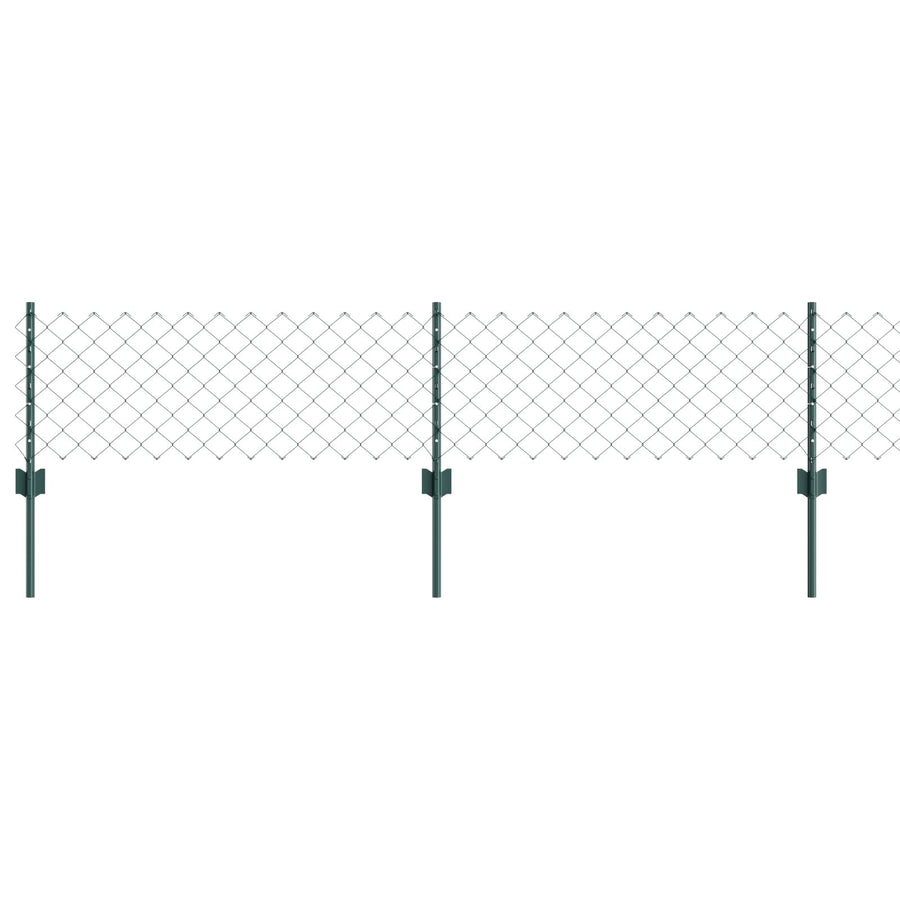 Kettinglinkomheining Met 10 U Posts Groen 0.4X10 M Staal