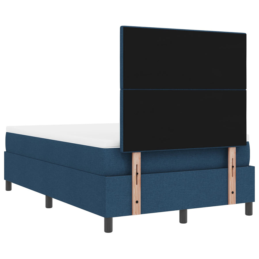 Boxspringbed Met Matras In , Klein Dubbel Stof Blauw 120 x 190 cm Knoop tufted