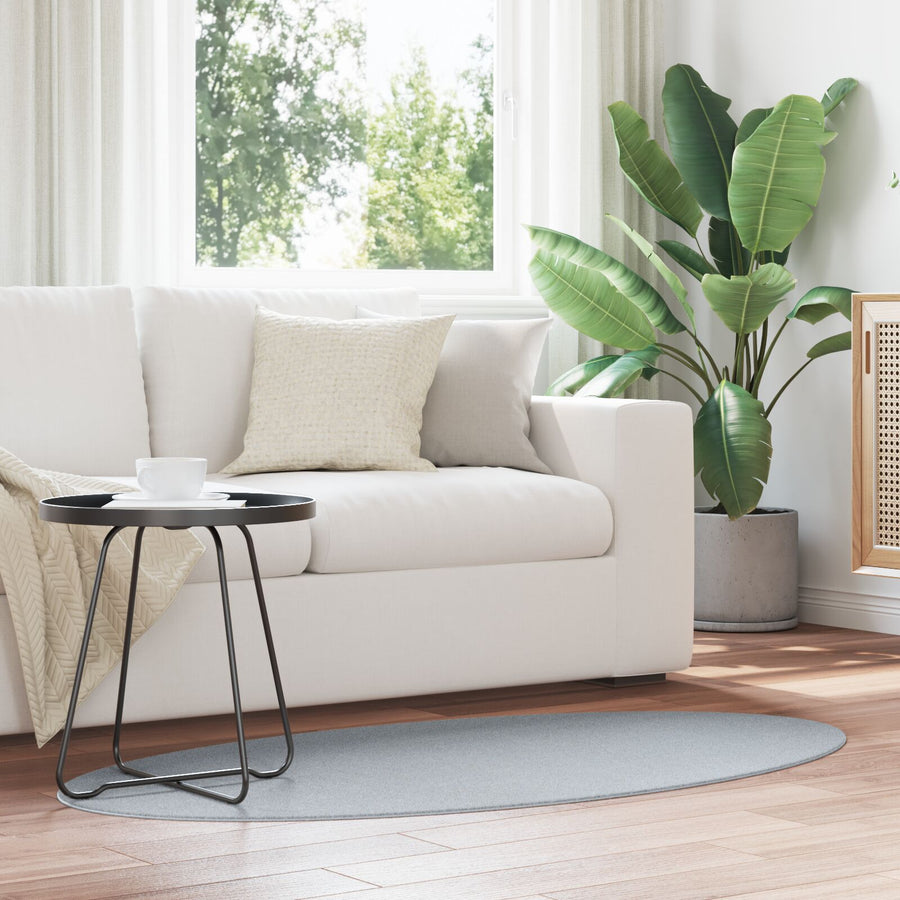 Vloerkleden Katoen Vloerkleed Ovaal Grijs 80 x 150 cm