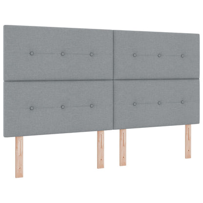 Boxspringbed Met Matras Lichte Grijs Super King Stof Lichtgrijs 180 x 200 cm Knop-geknopt