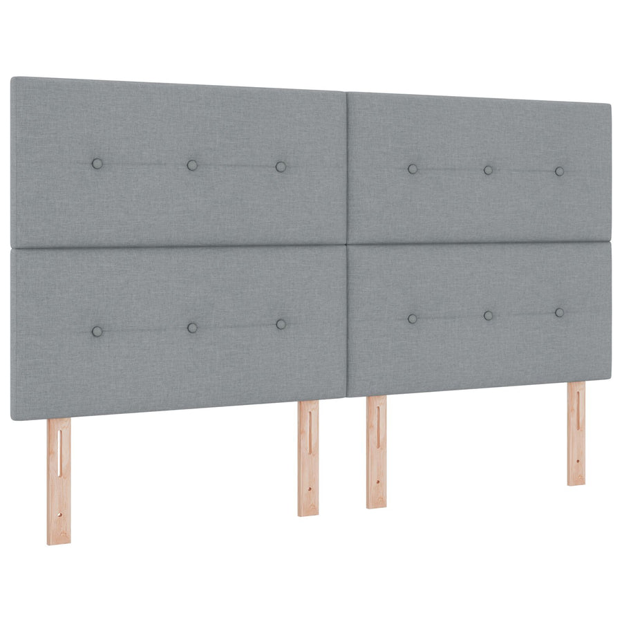Boxspringbed Met Matras Lichte Grijs Super King Stof Lichtgrijs 180 x 200 cm Knop-geknopt