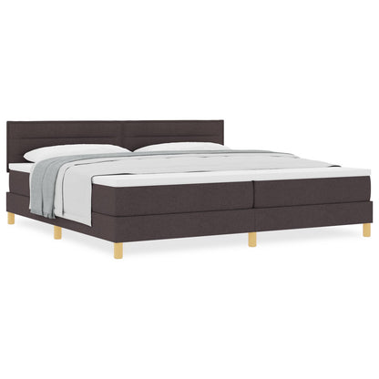 Boxspringbed Met Matras Stof Donkerbruin 200 x 200 cm Lijnenontwerp