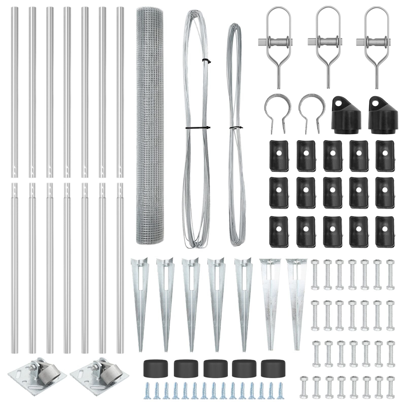Gelaste Draad Fence Met 7 Spike Posts 1,2X10 M Gegalvaniseerd Staal Gegalvaniseerd Staal