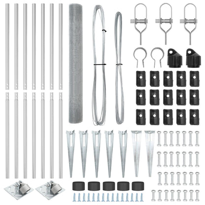 Gelaste Draad Fence Met 7 Spike Posts 1,2X10 M Gegalvaniseerd Staal Gegalvaniseerd Staal