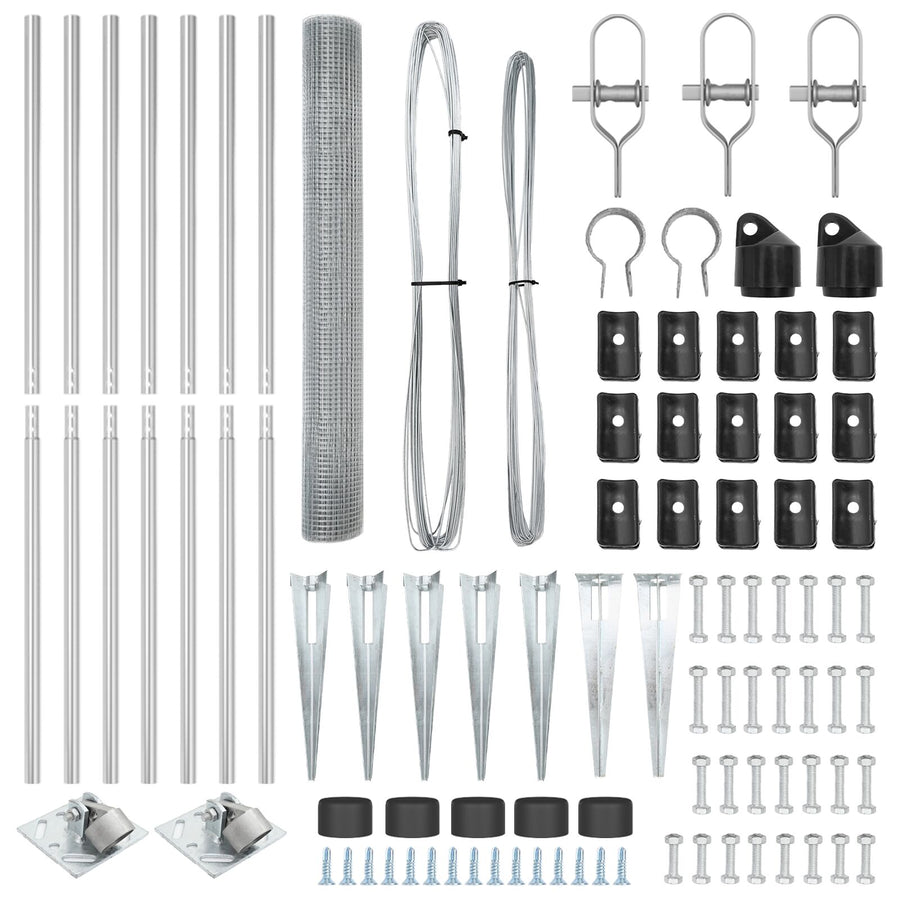 Gelaste Draad Fence Met 7 Spike Posts 1,2X10 M Gegalvaniseerd Staal Gegalvaniseerd Staal