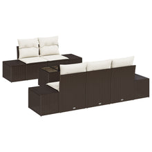 6-Delige Tuinsofa Set Met Kussens Bruin Poly Rattan