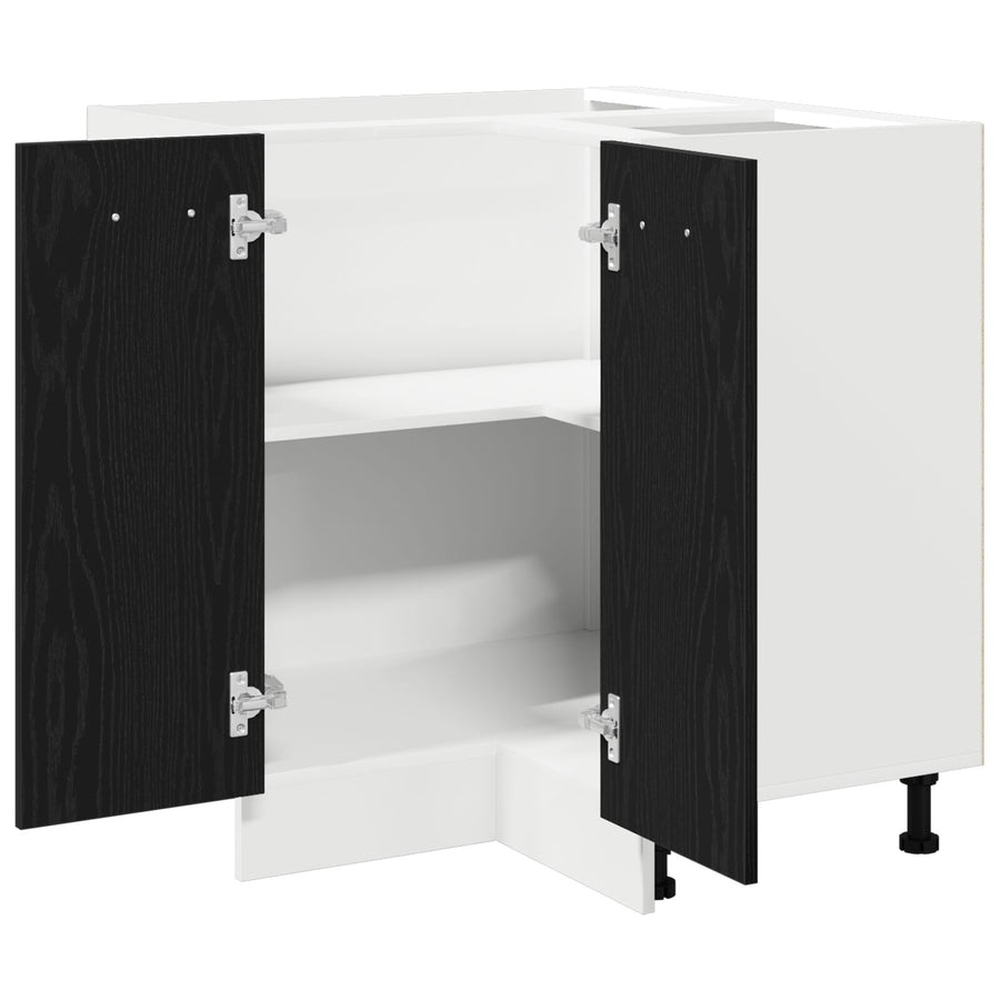 Zwarte Eiken Hoek Onderkast - 75.5X75.5X81.5 Cm