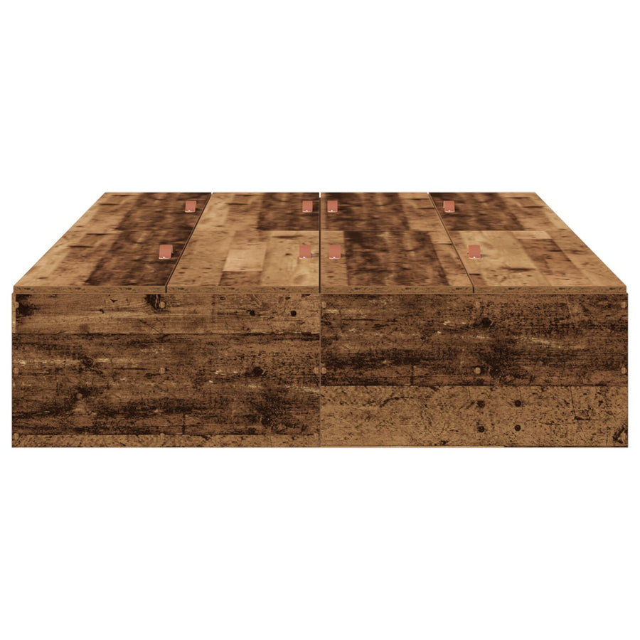 Opbergbedframe Oud Hout 120 x 190 cm