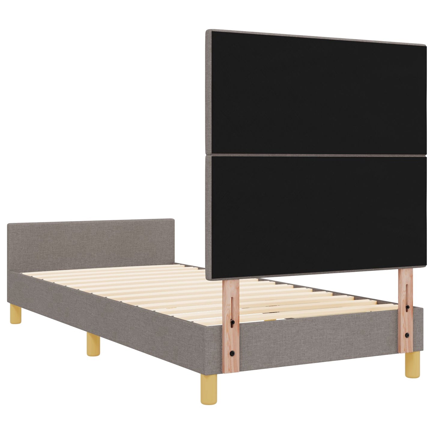 Bedframe Taupe 90X200 Cm Stoffering Crème