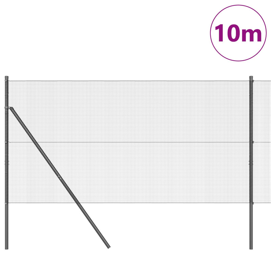 Gelast Draadhek Met 7 Palen Grijs 1.4X10 M Staal Gegalvaniseerd Staal