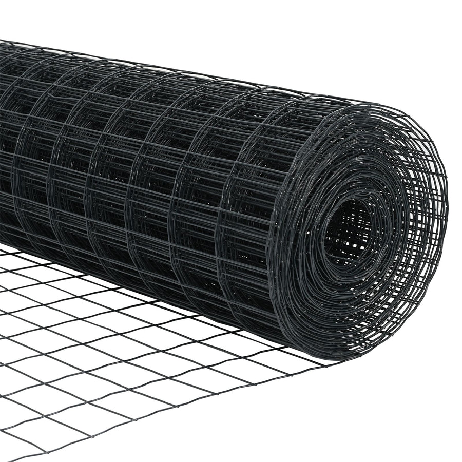 Tuinhek Set Set Van 2 Grijs Gepoedercoat Metaal 10 X 1,5 M