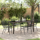Tuinstoel set poly rattan zwart 4 persoons