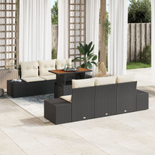 Tuin Sofa Set 7 Stukken Beige En Zwart Rattan En Polyester