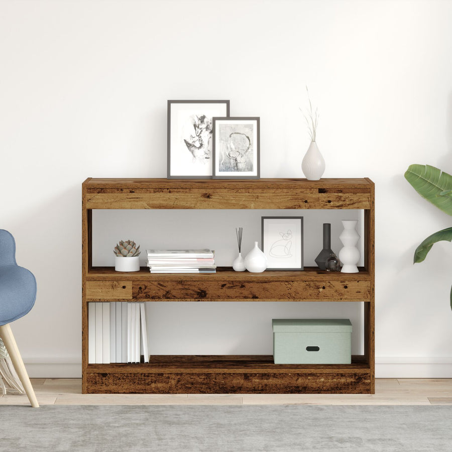 Boekenkast/Roomdivider In Oud Hout, 100X30X72 Cm, Gemaakt Van Engineered Hout