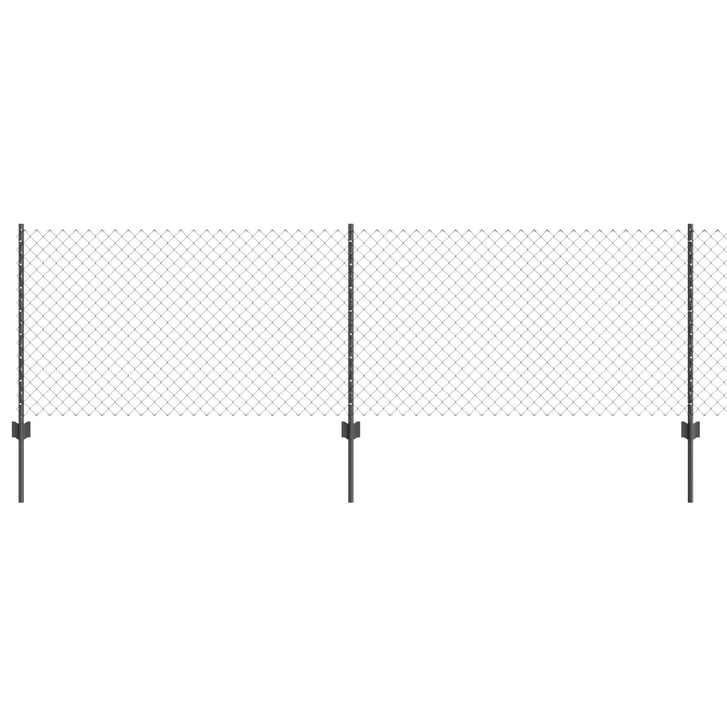 Kettinglinkhek Met 10 U-Posts Grijs 0.8X10 M Staal