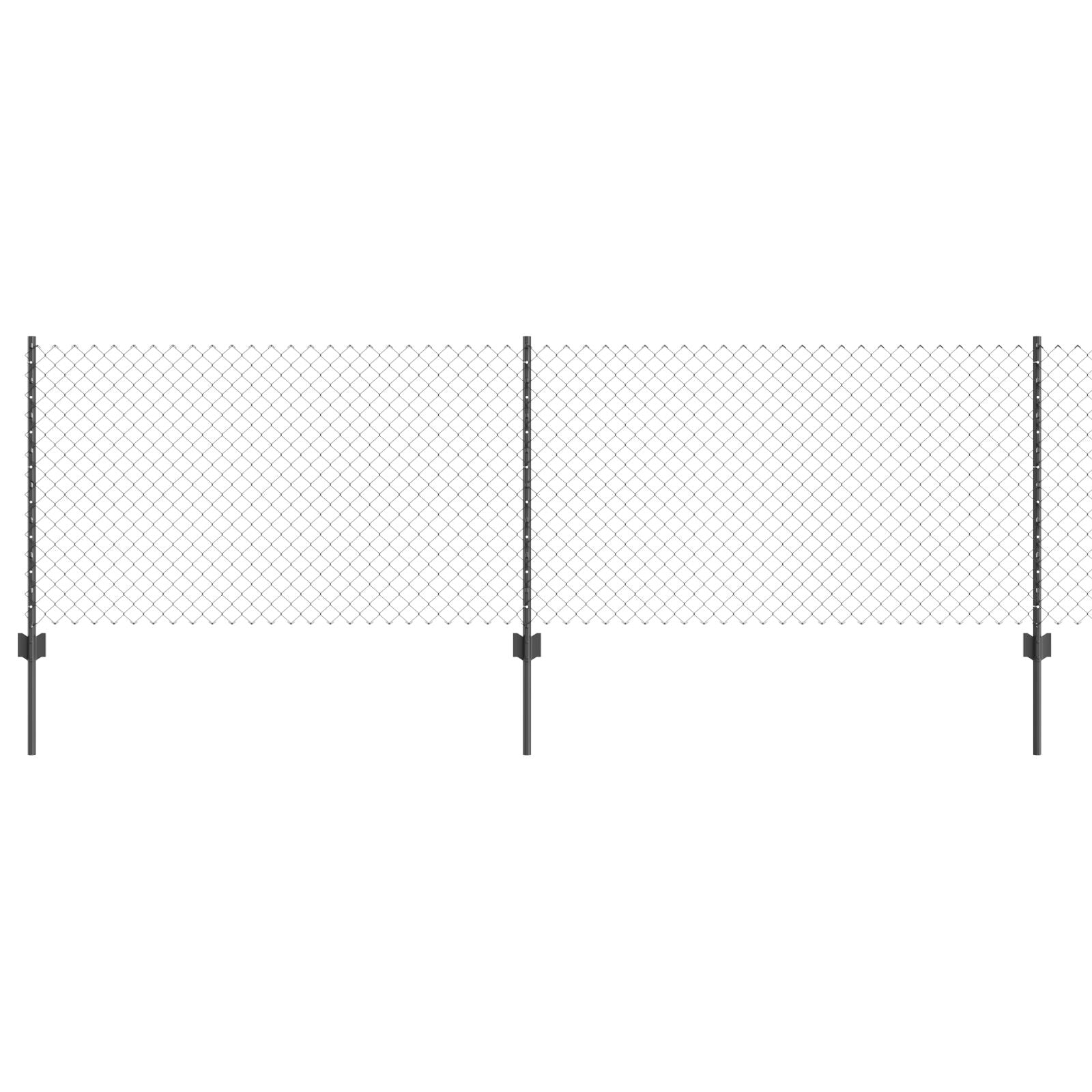 Kettinglinkhek Met 10 U-Posts Grijs 0.8X10 M Staal