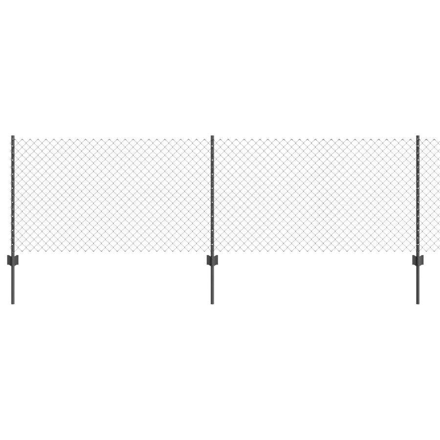 Kettinglinkhek Met 10 U-Posts Grijs 0.8X10 M Staal
