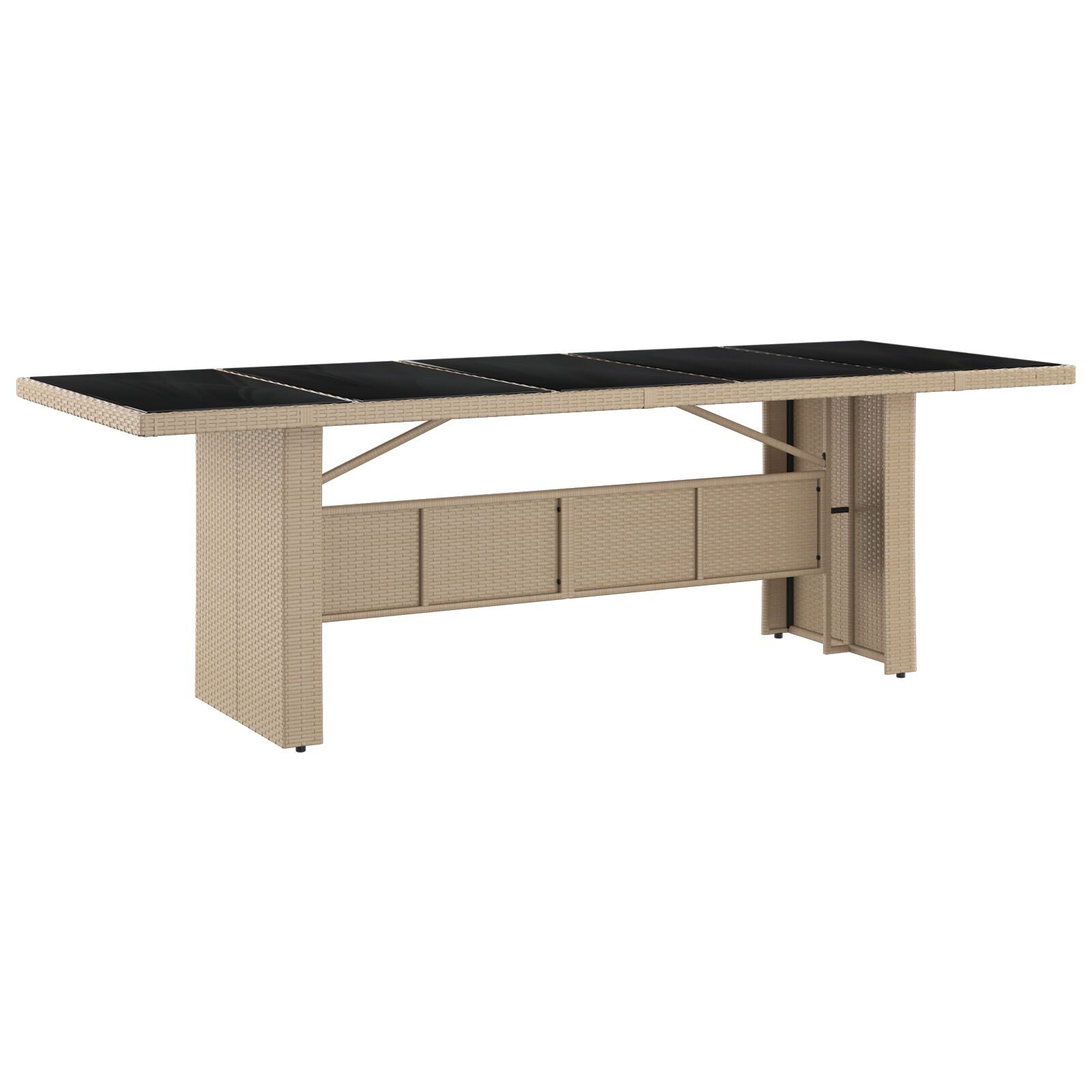 11-Delige Tuin Eetset Beige Poly Rattan Wit