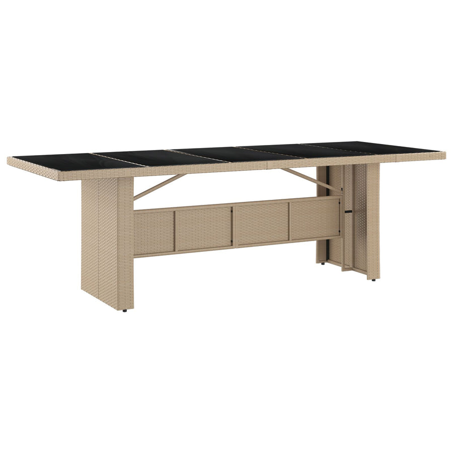 11-Delige Tuin Eetset Beige Poly Rattan Wit
