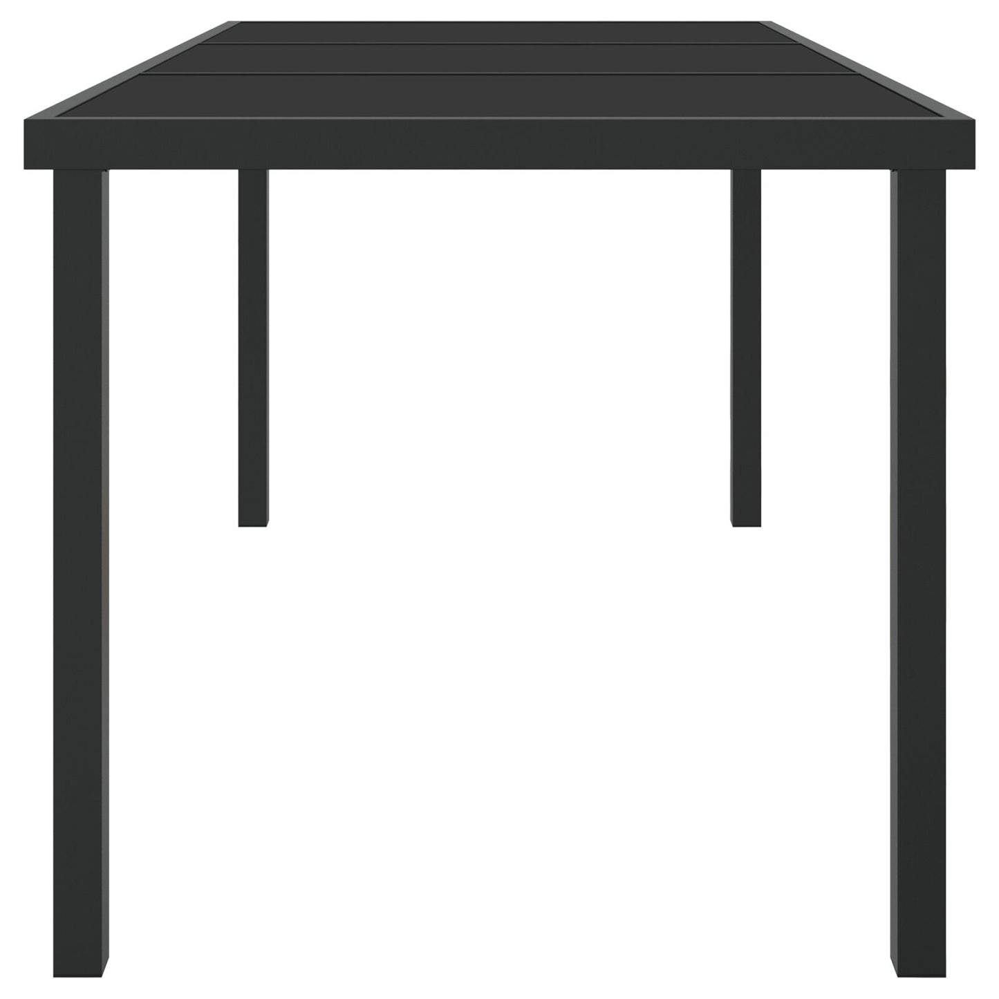Tuin Tafel Zwart Geharde Glas 160 x 80 x 73 cm