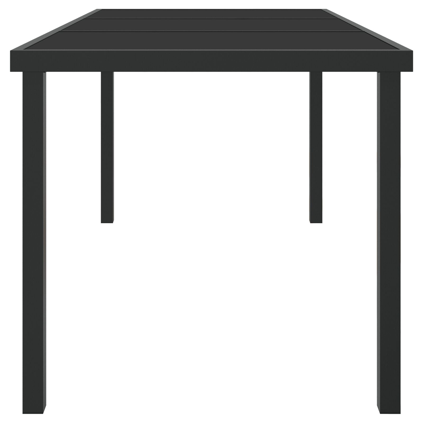Tuin Tafel Zwart Geharde Glas 160 x 80 x 73 cm