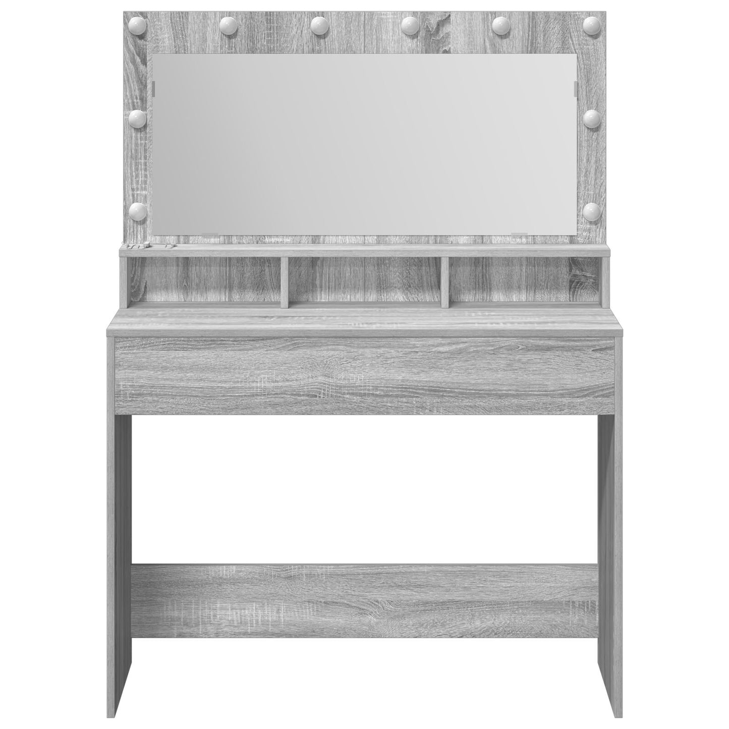 Make-Uptafel Met Led-Lampjes Grijs sonoma 100 x 41 x 135 cm