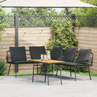 Tuinbankenset 2-delig poly rattan zwart