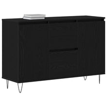 Dressoir Zwart Eiken 101,5X35X70 Cm Bewerkt Hout