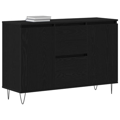 Dressoir Zwart Eiken 101,5X35X70 Cm Bewerkt Hout
