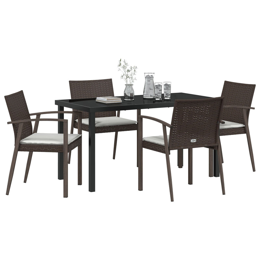 Set Van 2 Bruin Poly Rattan, Staal Duurzaam