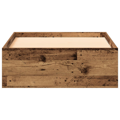 Bedframe Oude Hout 100X200 Cm Engineered Wood Ambachtelijk Eiken