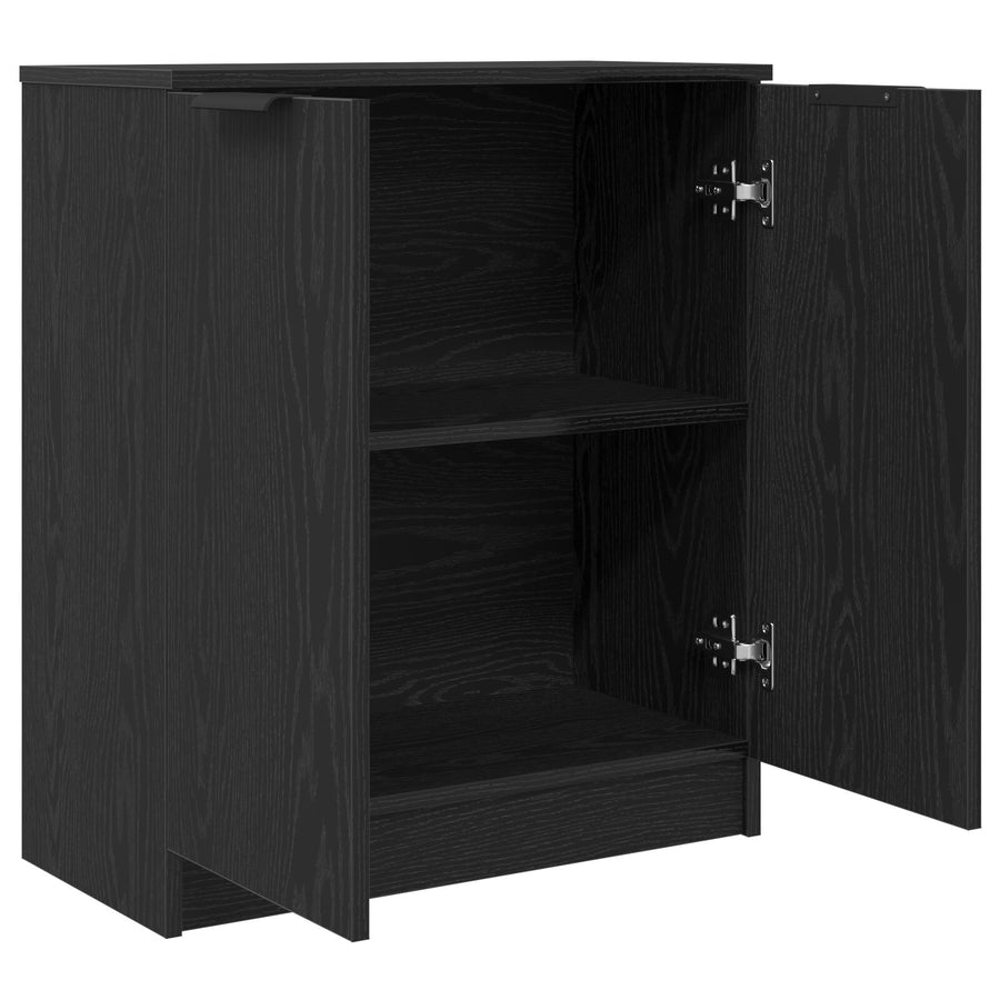 Dressoir Zwart Eiken 60X30X70 Cm Gelaagd Hout