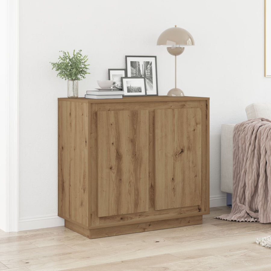Dressoir Artisan Eiken 80X34X75 Cm Bewerkte Hout