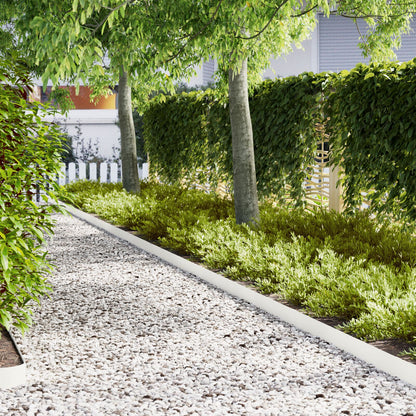 Grasranden 10 Stuks 100X0,5X15 Cm Staal 100 x 0.5 x 15 cm Wit