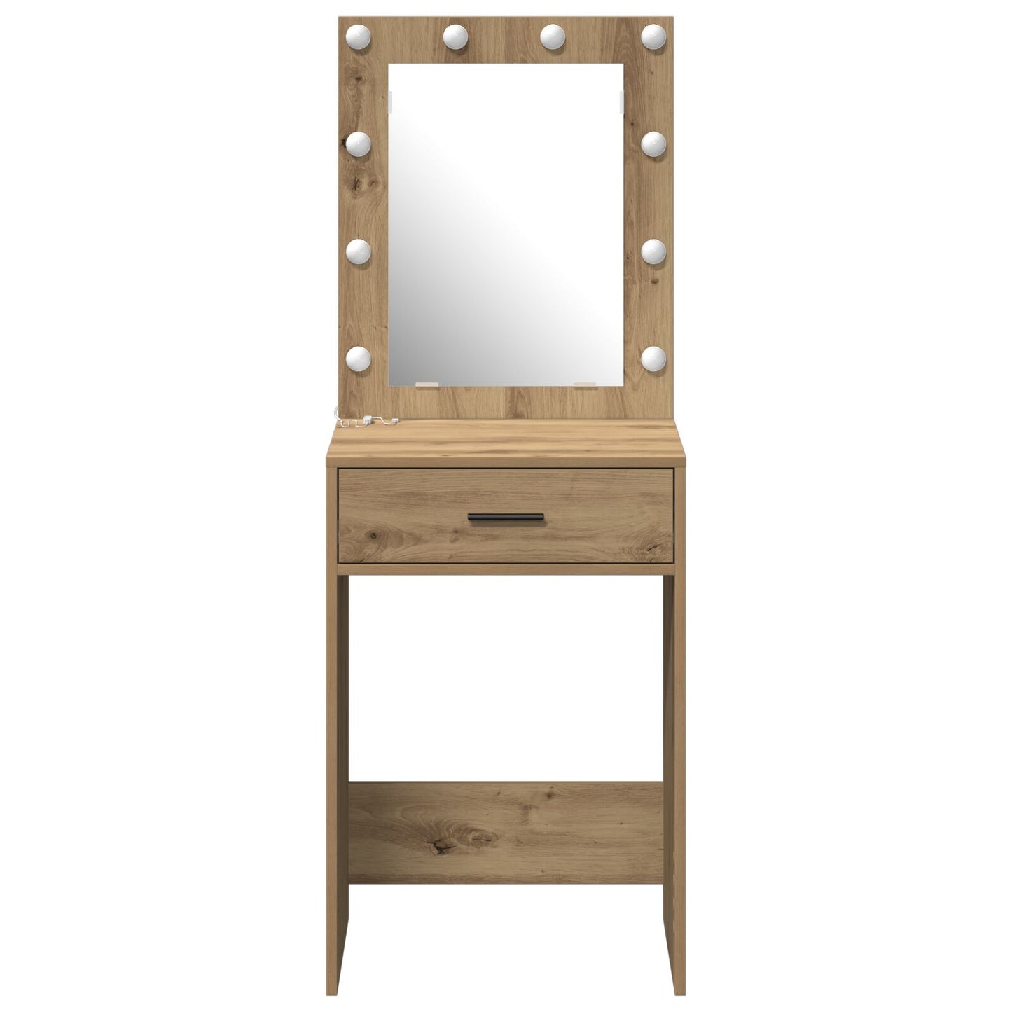 Kaptafel Met Led Verlichting Massief eikenhout 50 x 41 x 135 cm