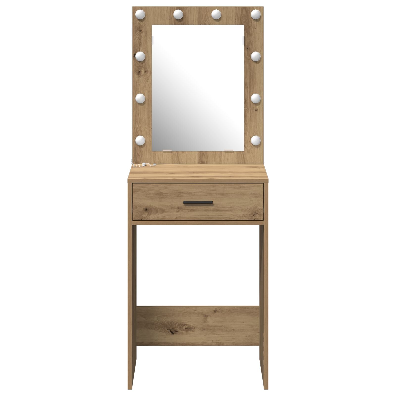 Kaptafel Met Led Verlichting Massief eikenhout 50 x 41 x 135 cm