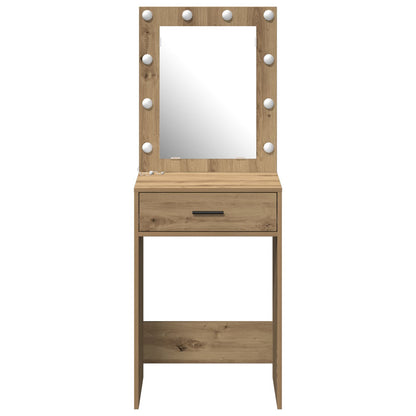Kaptafel Met Led Verlichting Massief eikenhout 50 x 41 x 135 cm