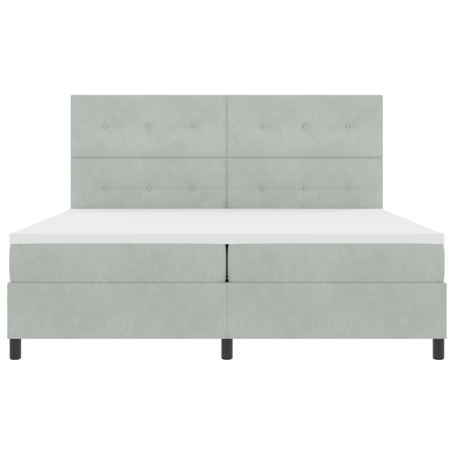 Boxspringbed Met Matras Lichtgrijs 200X200 Cm Velvet Blauw